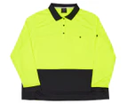 KingGee Men's Workcool Hyperfreeze Spliced Long-Sleeve Polo Shirt - Yellow/Black
