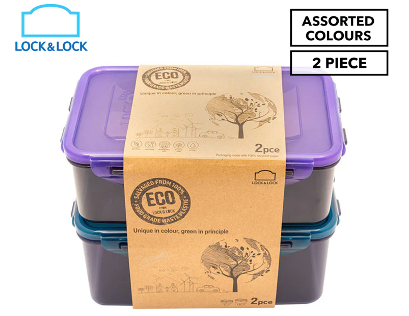 Lock & Lock Eco Rectangular Food Container 2-Piece Set - Assorted