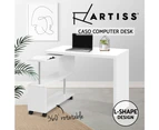 Artiss Office Computer Desk Corner Study Table Workstation Bookcase Swivel