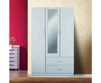 Redfern Wardrobe with Mirror, 3 Door 2 Drawer- White