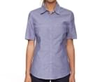 KingGee Women's Short Sleeve Chambray Shirt - Blue 2
