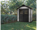 KETER Oakland 754 Large Outdoor Storage/Garden Shed (Deco Grey/Anthracite)