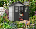 KETER Oakland 754 Large Outdoor Storage/Garden Shed (Deco Grey/Anthracite)