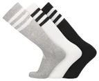 Adidas Men's 3-Stripes Cushioned Crew Socks 3-Pack - Grey Heather/White/Black