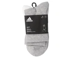 Adidas Men's Cushioned Crew Socks 3-Pack - Grey Heather/White/Black