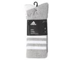 Adidas Men's 3-Stripes Cushioned Crew Socks 3-Pack - Grey Heather/White/Black
