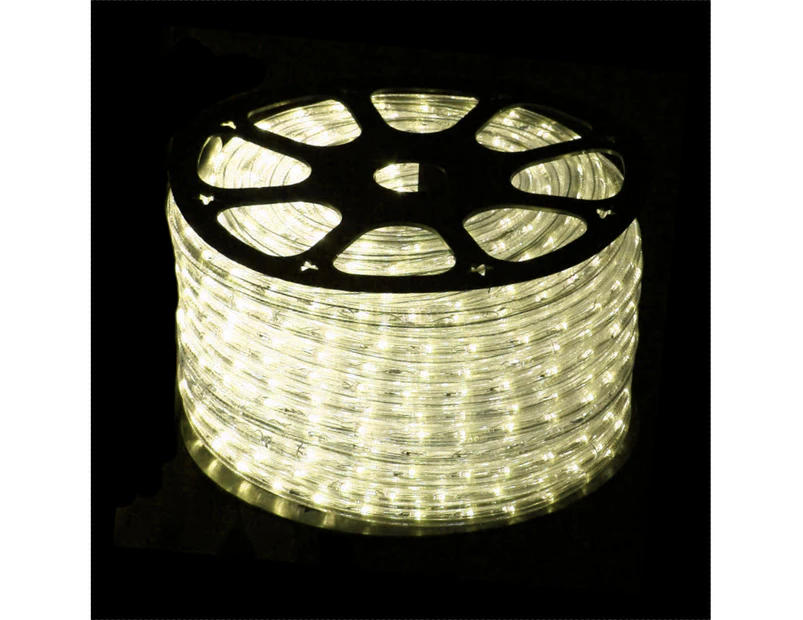 Single Length 50m LED Rope Light with 8 Functions Controller - Warm White