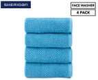 Sheridan Austyn Face Washer 4-Pack - Turquoise