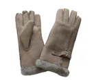 Eastern Counties Leather Womens Buckle Detail Sheepskin Gloves (Beige) - EL226