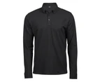 Tee Jays Mens Long Sleeve Fashion Stretch Polo (Black) - BC4045