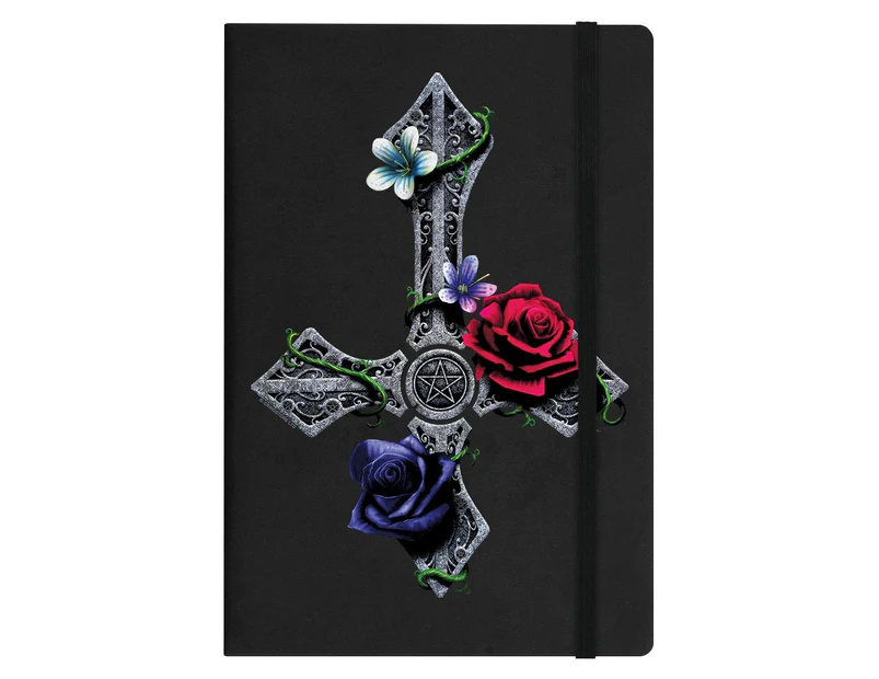 Requiem Collective Floral Cross A5 Hard Cover Notebook (Black) - GR1737