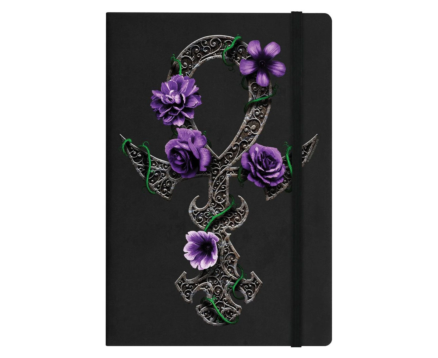 Requiem Collective Floral Ankh A5 Hard Cover Notebook (Black) - GR1738