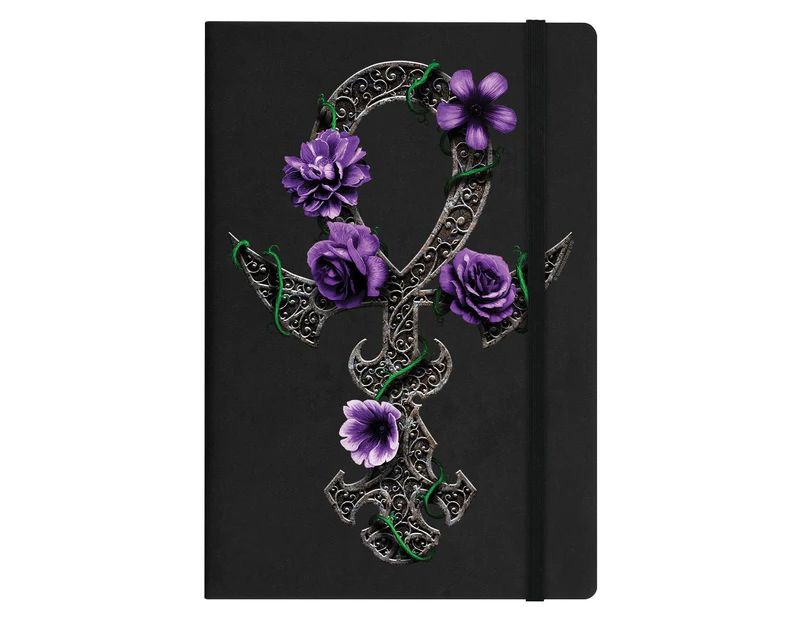 Requiem Collective Floral Ankh A5 Hard Cover Notebook (Black) - GR1738