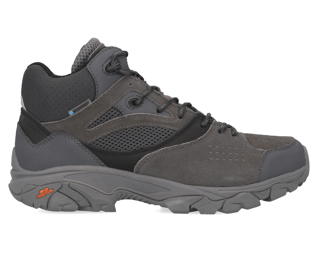 Hi-Tec Men's Nouveau Traction Mid Waterproof Hiking Boots - Charcoal ...
