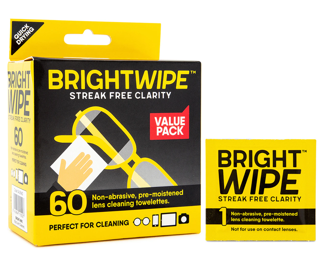 BRIGHTWIPE - 60pc Lens Wipes