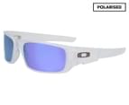 Oakley Crankshaft Polarised Sunglasses - Matte Clear/Violet Iridium 1