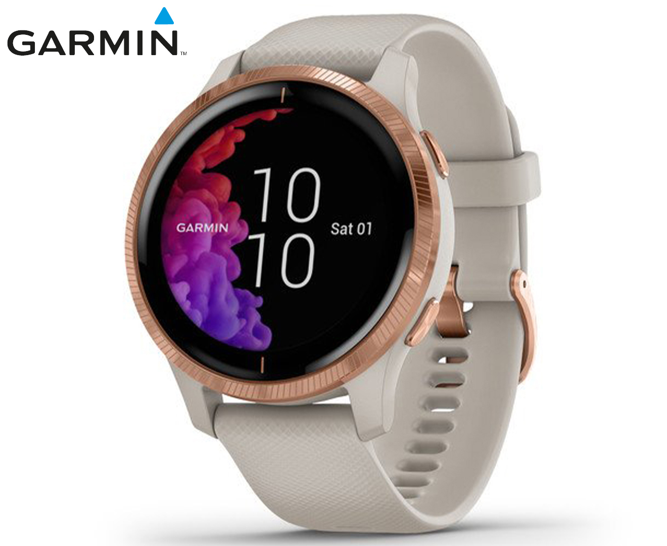 Garmin Venu 2 Plus GPS Smartwatch - 43mm, Cream/Gold Bezel, Ivory Case,  Silicone Band - The Bike Lab