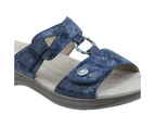 Planet Shoes Womens Debra Comfort Casual Slip On Sandal in Blue Multi Leather
