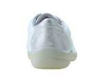 Planet Shoes Womens Mena Comfort Slip On Sneaker in White Leather
