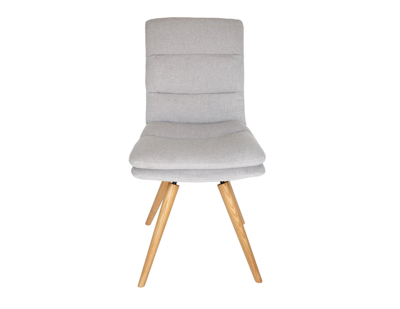Lewis Swivel Dining Chair | Natural Legs - Light Grey Fabric