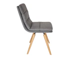 Lewis Swivel Dining Chair | Natural Legs - Grey Fabric
