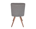Lewis Swivel Dining Chair | Walnut Legs - Grey Fabric