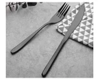 Sherwood Home Premium Black Titanium Steel 24 Piece Cutlery Set - Knife/Fork/Spoon