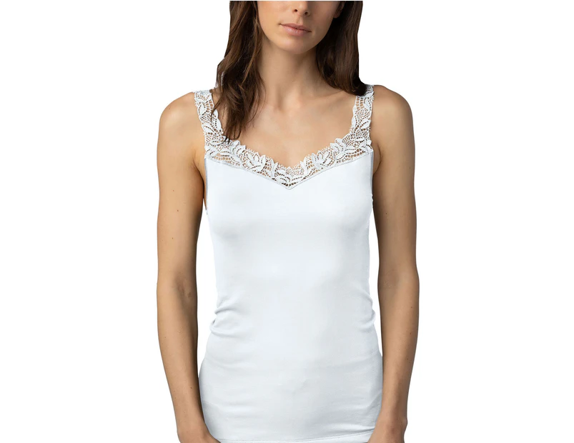 Mey Women 55362-1 Emotion Elegance White Tank Vest Top