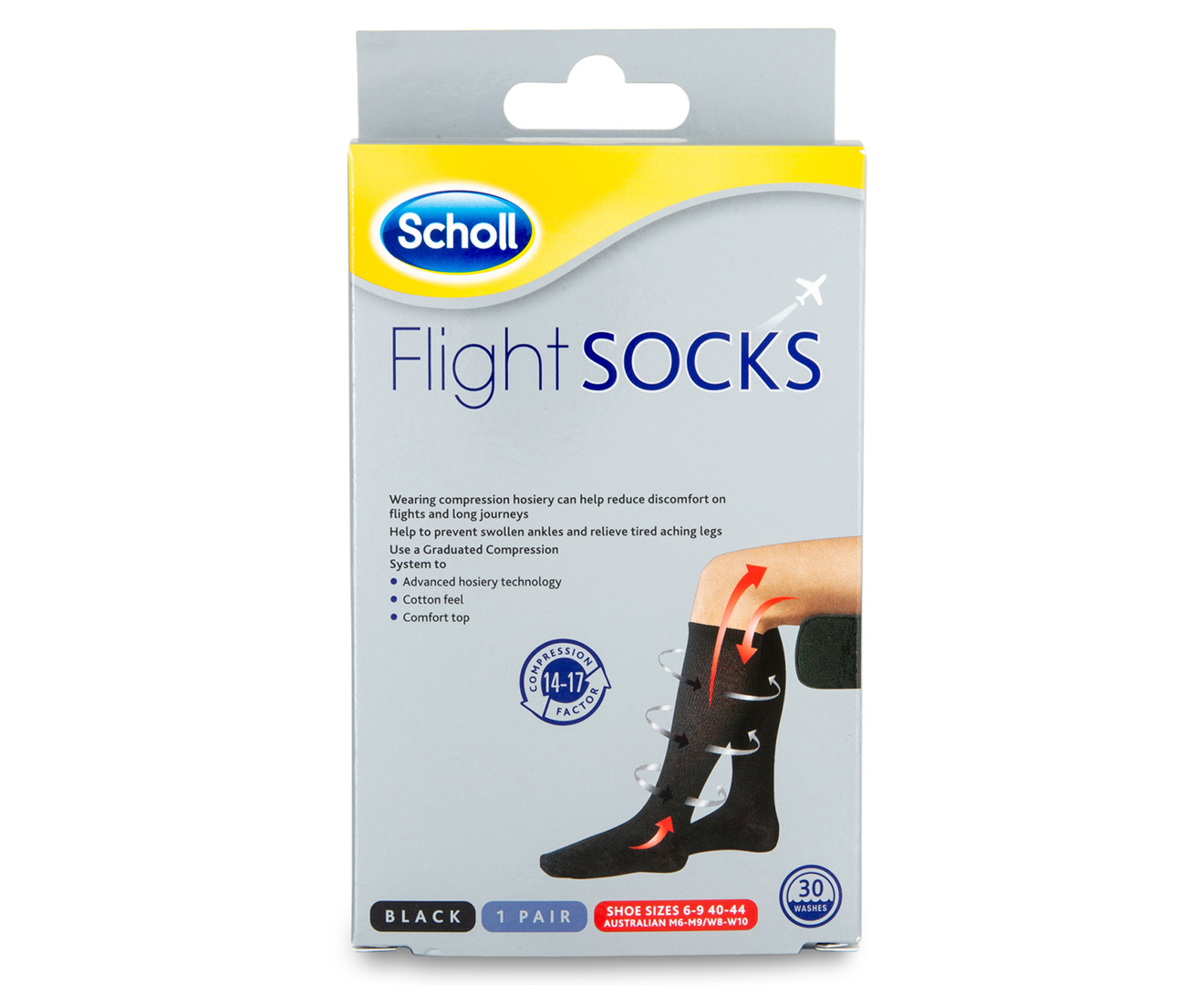 Buy Scholl Flight Socks Black Unisex 6-9 Online at Chemist Warehouse®