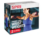 SPRI 0.9kg Thumb-Lock Wrist Weights Pair - Black/Maroon