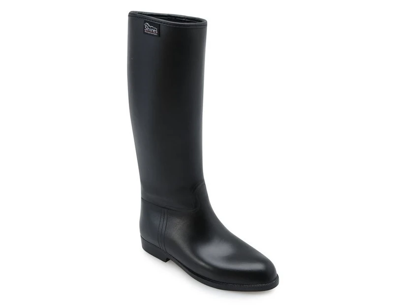 Shires Long Rubber Riding Boots Shoes Footwear - Black Lightweight Pattern - Black