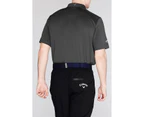 Callaway Mens Polo Shirt Top - Asphalt Lightweight Flat Short Sleeve Regular Fit