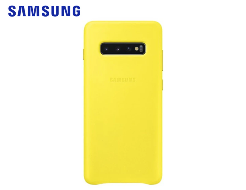 Samsung Leather Phone Cover For Galaxy S10+ - Yellow