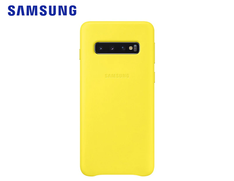 Samsung Leather Phone Cover For Galaxy S10 - Yellow