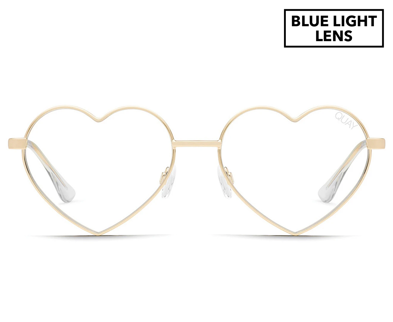 Quay Australia Women's Heartbreaker Blue Light Lens Glasses - Gold/Clear