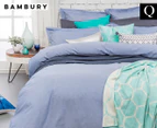 Bambury Charleston Queen Bed Quilt Cover Set - Blue