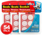 3 x Scotch Restickable Single-Sided Adhesive Dots 18-Pack - Stick photos, posters, lists and more!