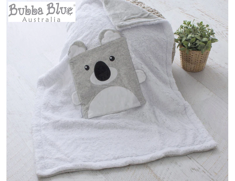 Bubba Blue Aussie Animals Koala Baby Blanket - White/Grey