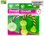 VitaPet Glow In The Dark Occupy Squeaker & Rope Toy - Green/Purple