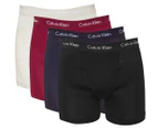 Calvin Klein Men's Classic Cotton Boxer Briefs 4-Pack - Black/Raspberry/Navy/Grey
