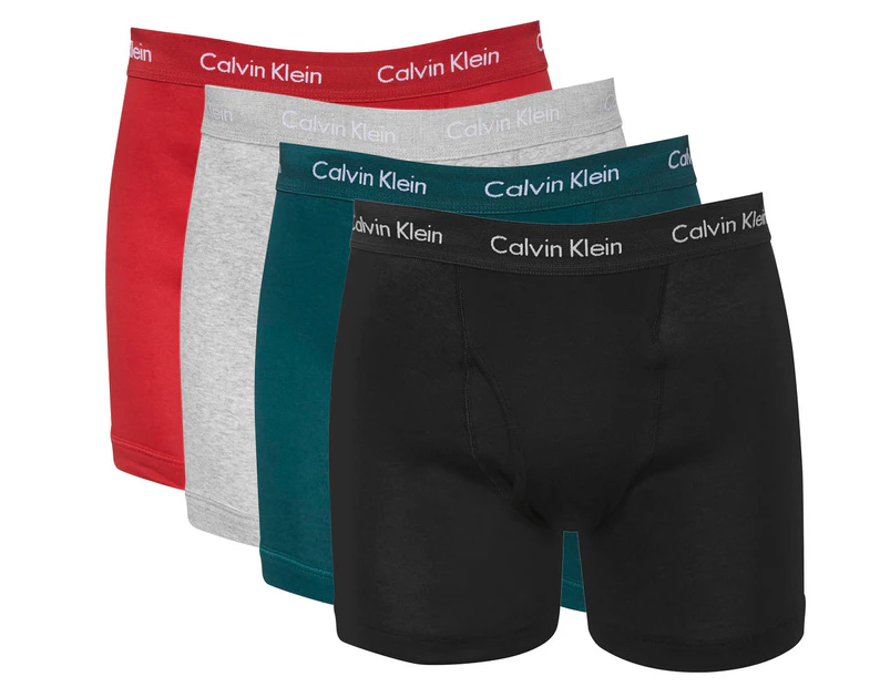 Calvin Klein Men's Classic Cotton Boxer Briefs 4-Pack - Black/Red