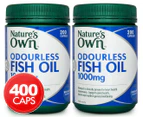 2 x 200 Caps Nature's Own Odourless Fish Oil 1000mg