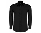 Kustom Kit Mens Long Sleeve Tailored Poplin Shirt (Black) - PC3156