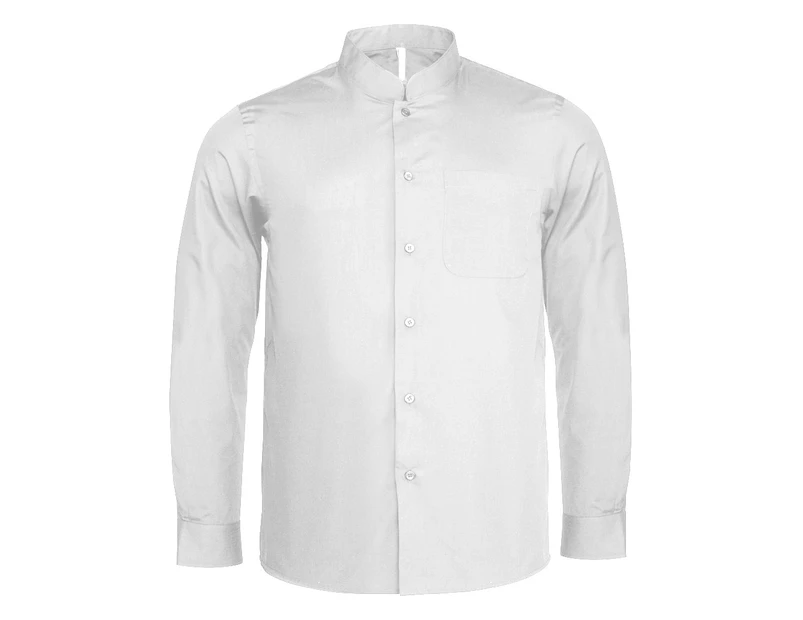 Kariban Mens Long Sleeve Mandarin Collar Shirt (White) - PC2540