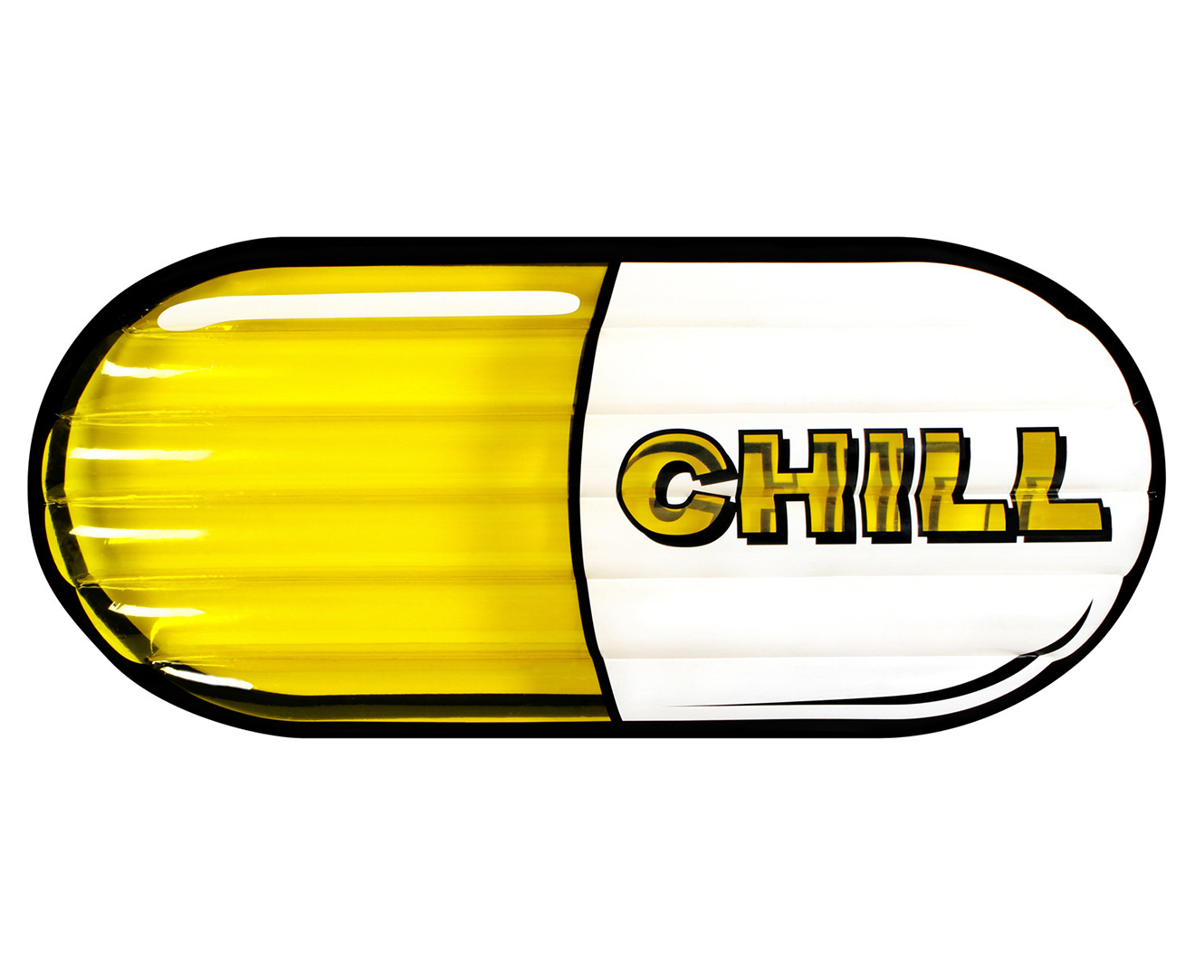 AirTime Inflatable Chill Pill Pool Float - Yellow | Catch.co.nz