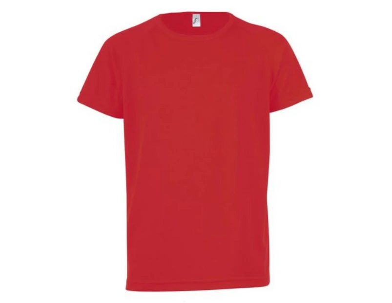 SOLS Childrens/Kids Sporty Unisex Short Sleeve T-Shirt (Red) - PC2153