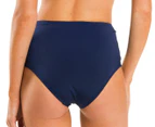 Jets Women's High Waist Bikini Bottom - Navy/Gold