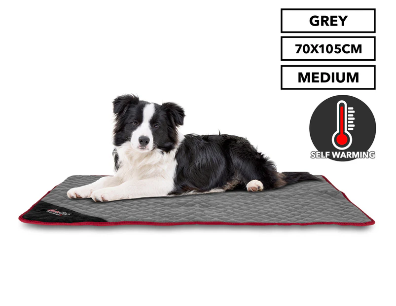 Trendy Pets 70x105cm Self Warming Delux Quilted Pet Mat - Grey