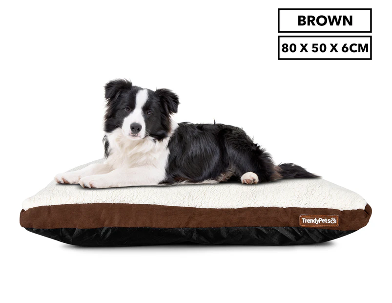 Trendy Pets 80x50x6cm Super Soft Sherpa Pet Mattress - Brown