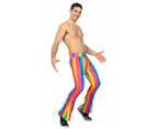 Adult Rainbow Stripe Flare Pants LGBT Costume Mardi Gras Festival Gay Pride - Rainbow Stripe